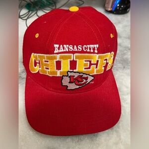 Vintage Kansas City Chiefs Starter Hat SnapBack Natural Tri Power Wool Red